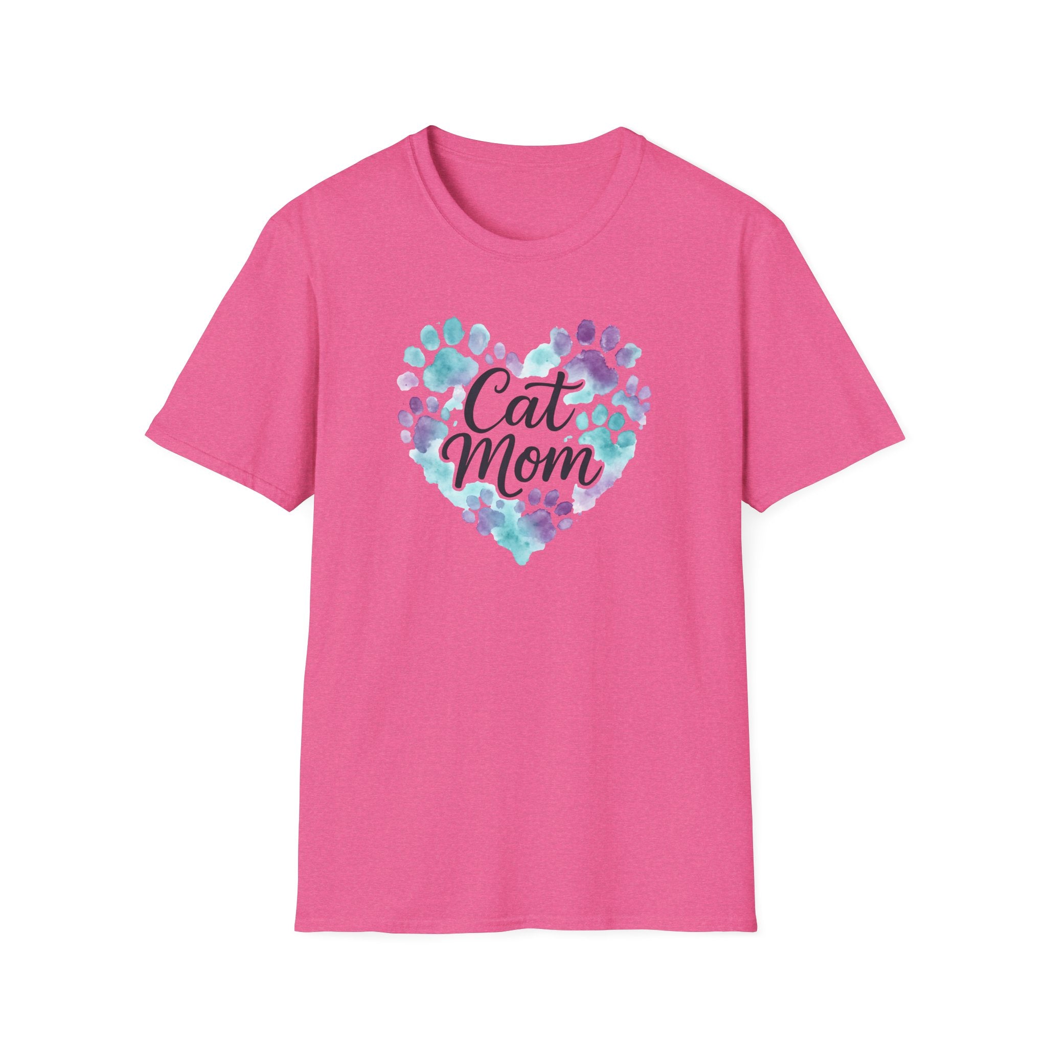 Watercolor Cat Mom Heart T-Shirt