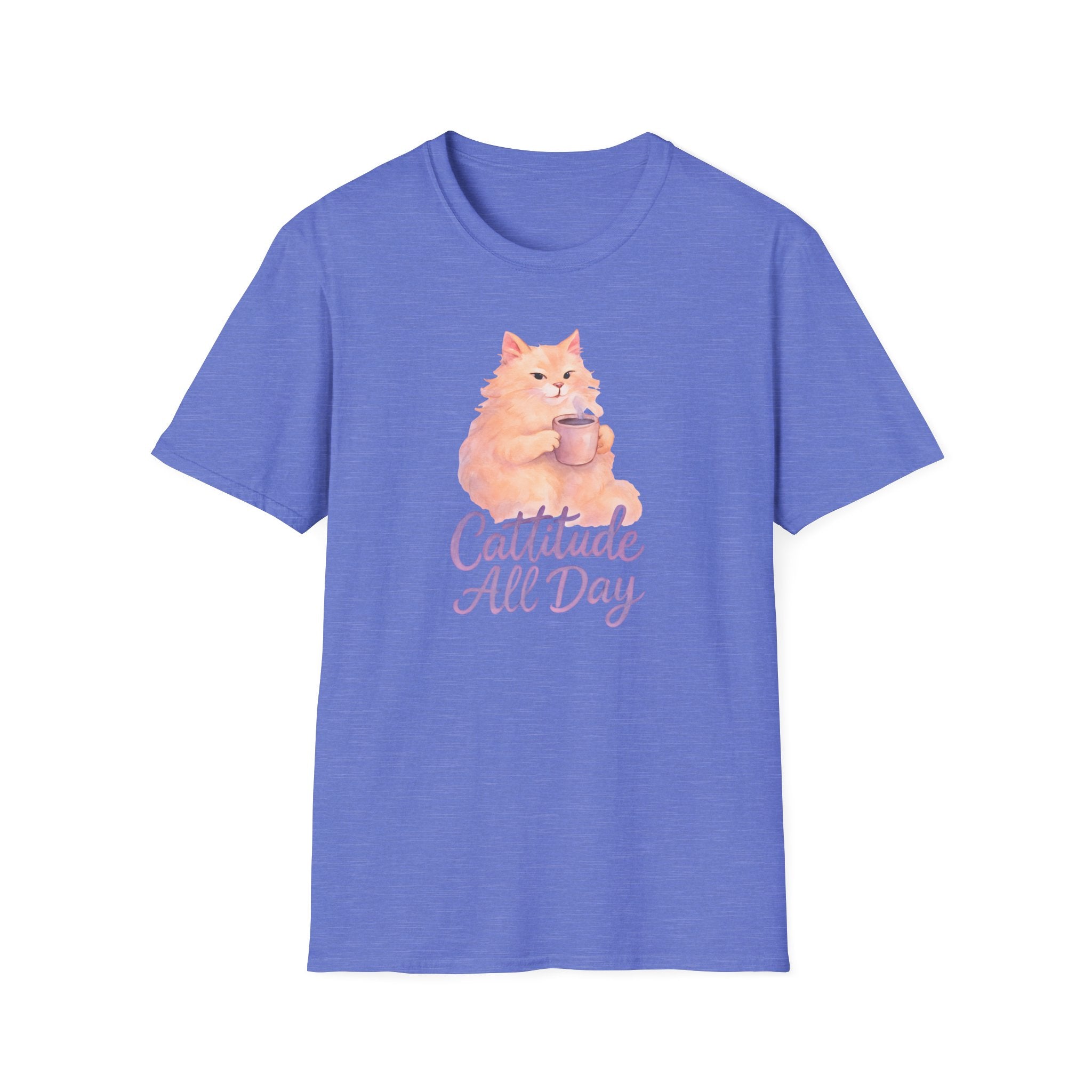 Cat with Coffee Cup T-Shirt
